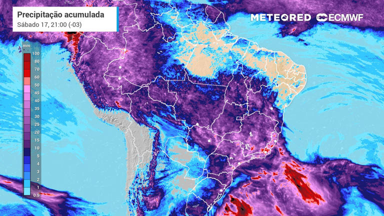 Ciclone e frente fria mantém alertas de temporais e chuvas de mais de 100 mm