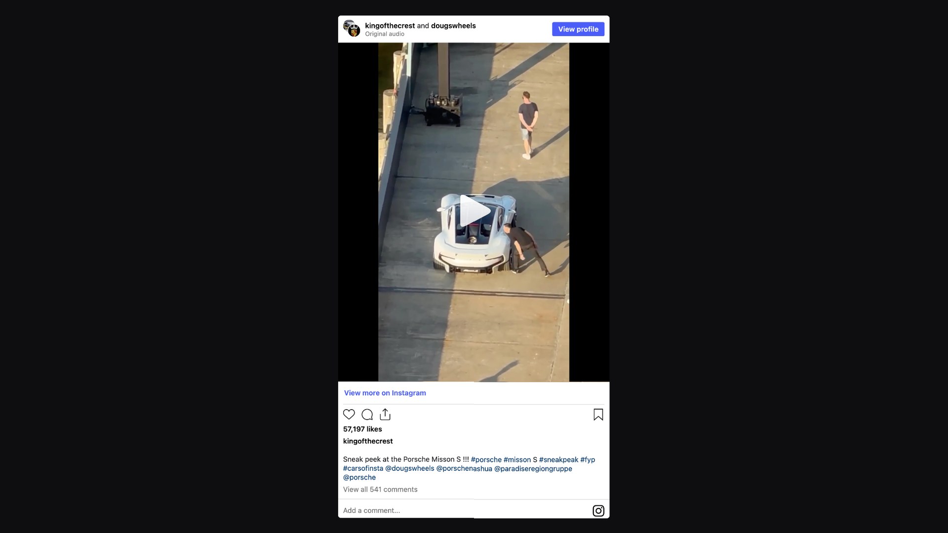 Porsche’s Mission S was uncovered on a Manhattan pier the night before ...
