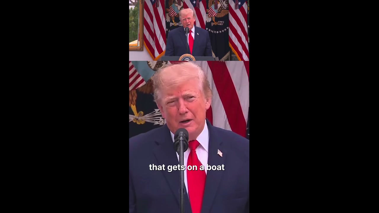 Watch Trump mimic missile strikes while touting US attacks