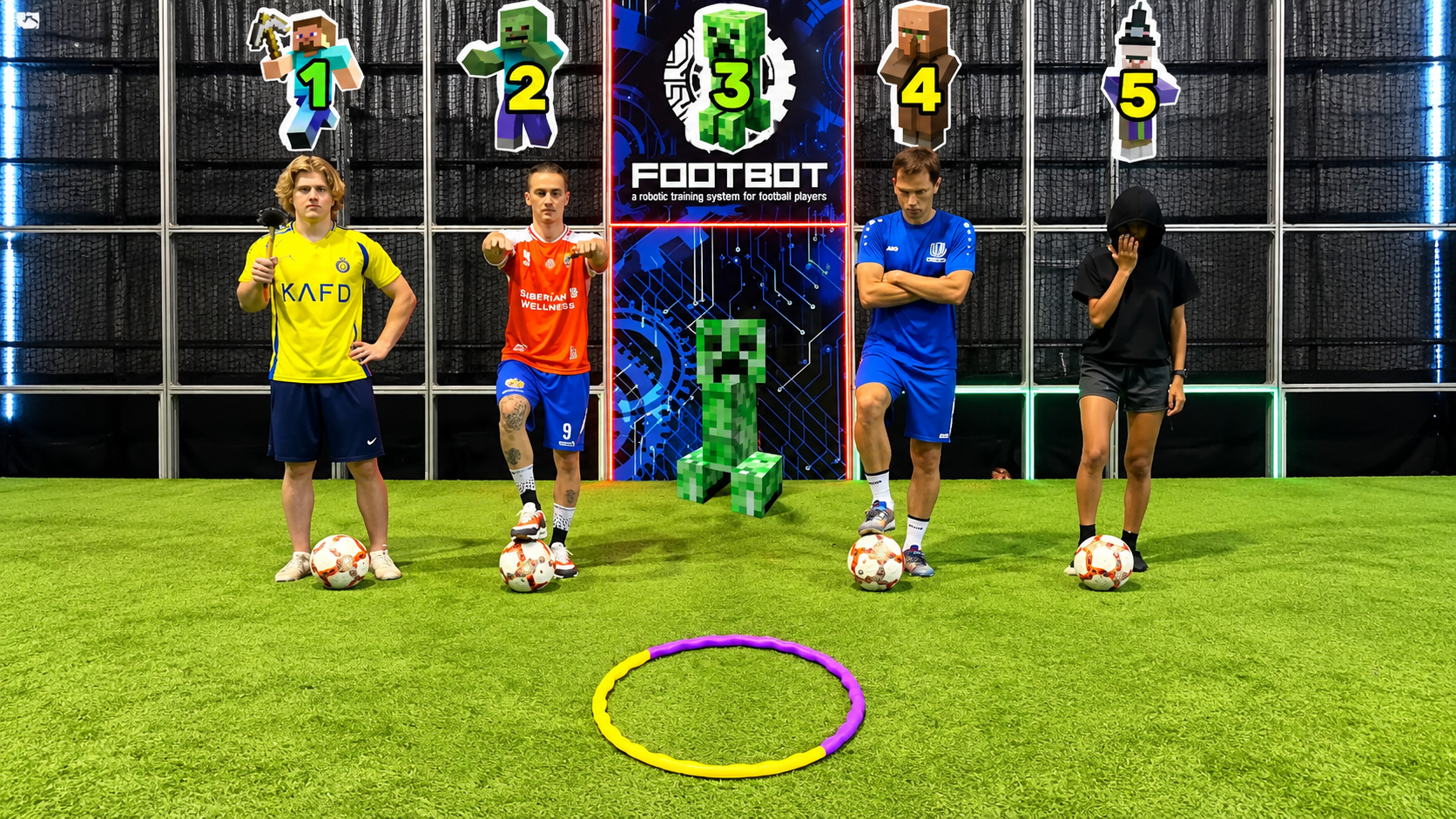Fun soccer accuracy challenges and Minecraft target games