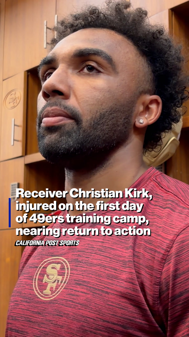 Receiver Christian Kirk, injured on the first day of 49ers training ...