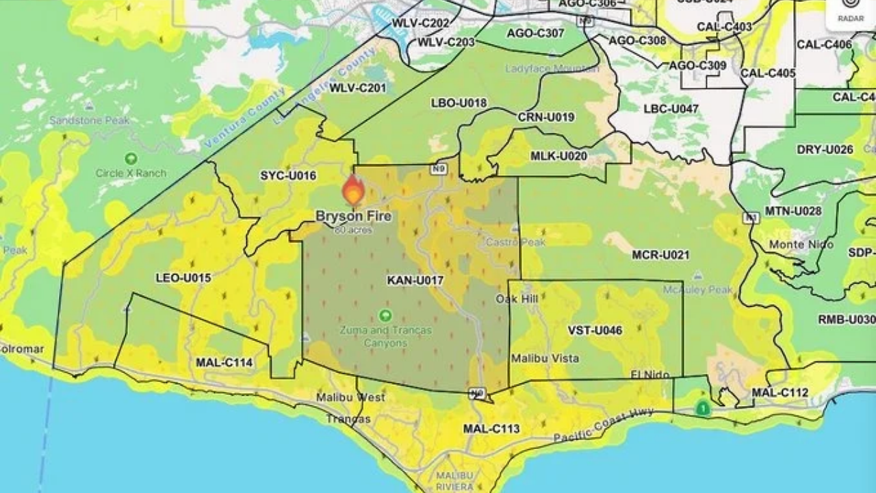 Malibu fire evacuation map: Bryson expands, Los Angeles County ...