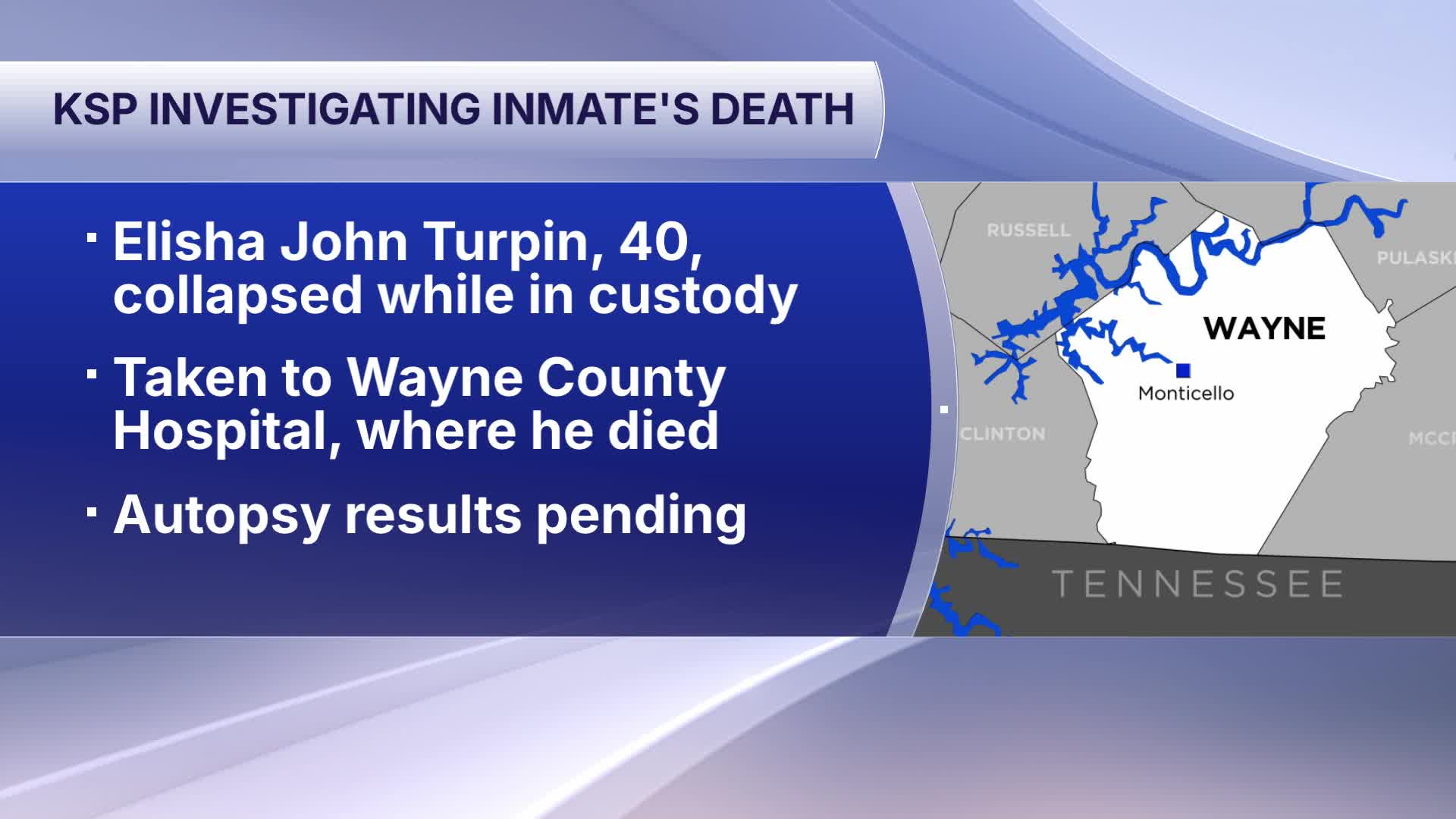 State police investigating death of inmate at Wayne County jail