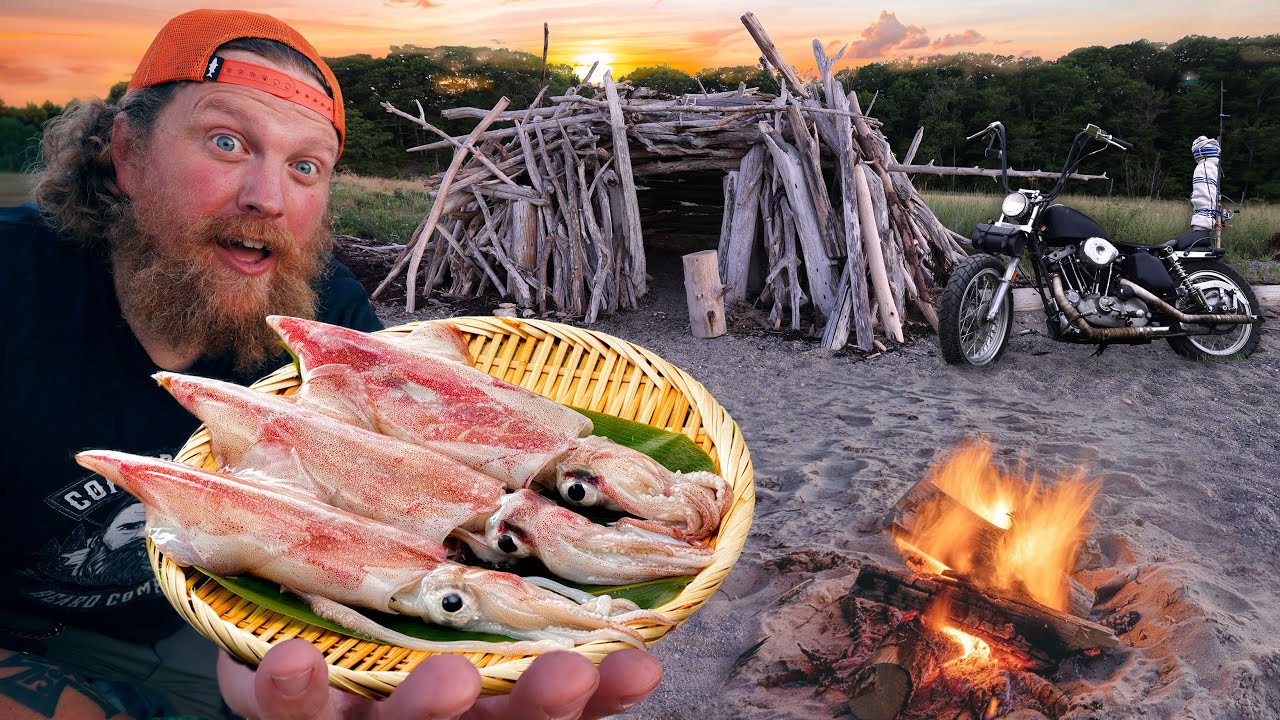 Maine squid catch clean & cook | Day 5 of 7 motorcycle camping Maine ...