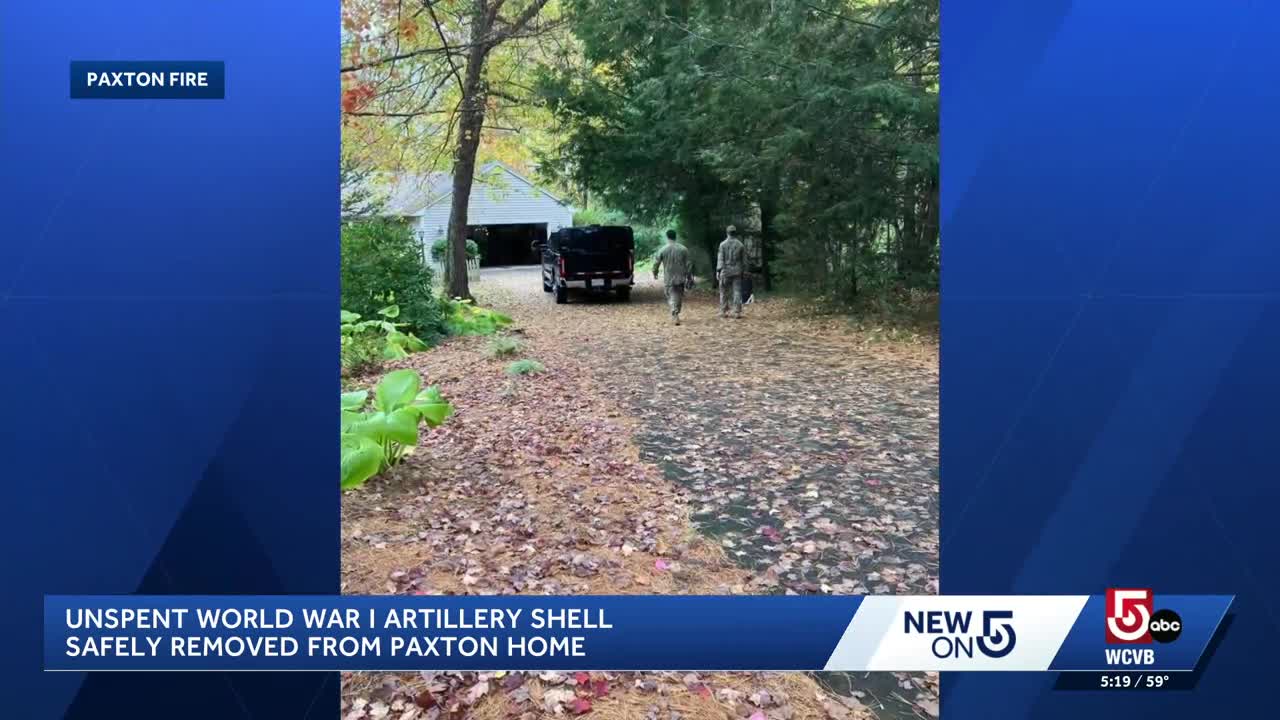 Unspent WWI artillery shell found in Paxton home, safely removed