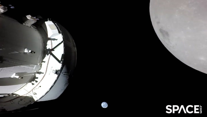 Amazing views from Artemis 1 of moon and Earth from space