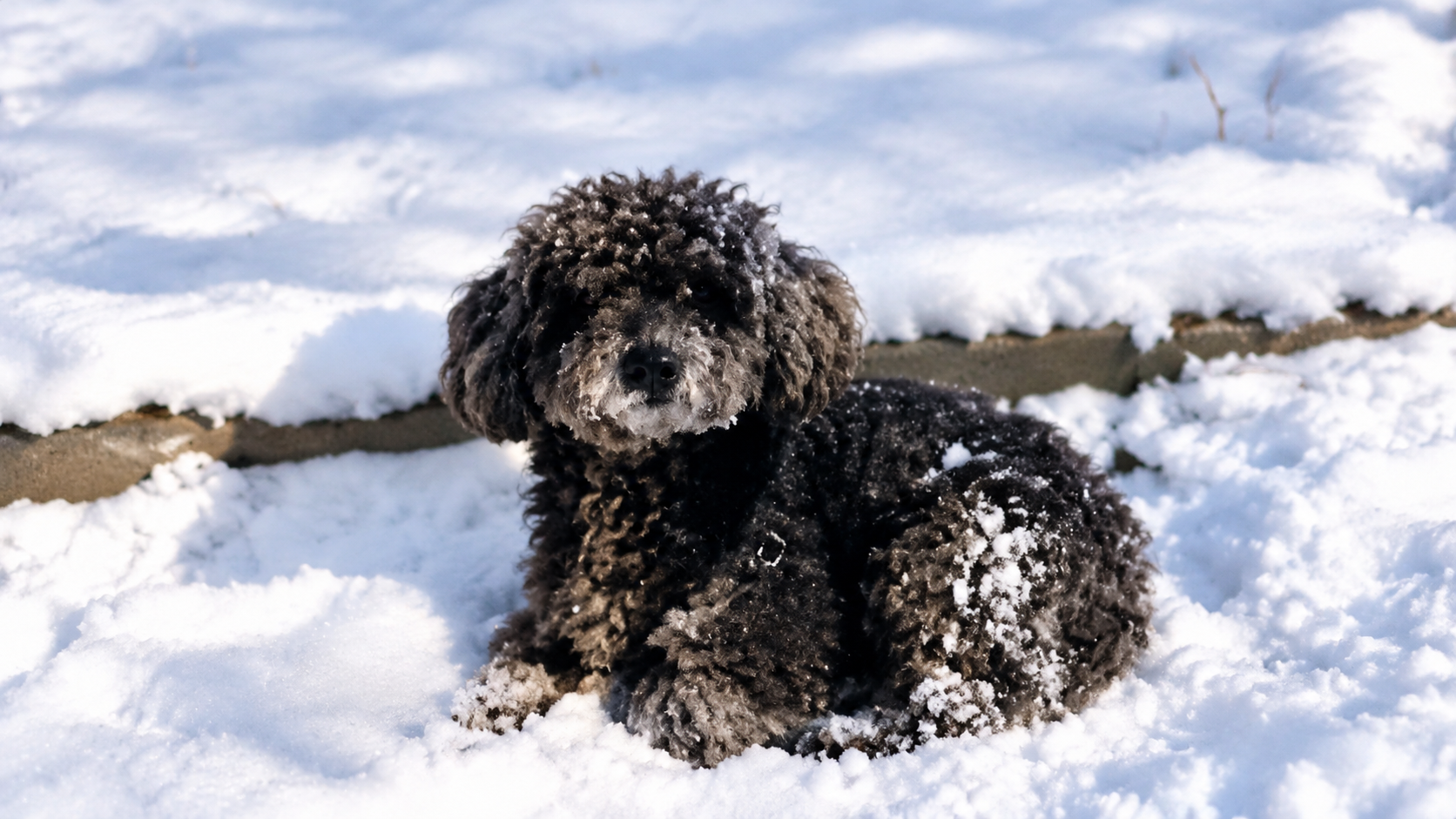 After the puppy got lost, it curled up in the snow, shivering. A kind ...