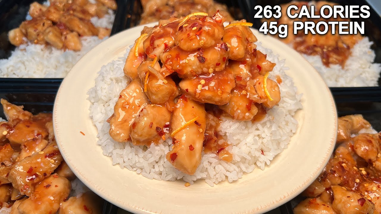Low-calorie high-protein orange chicken meal prep