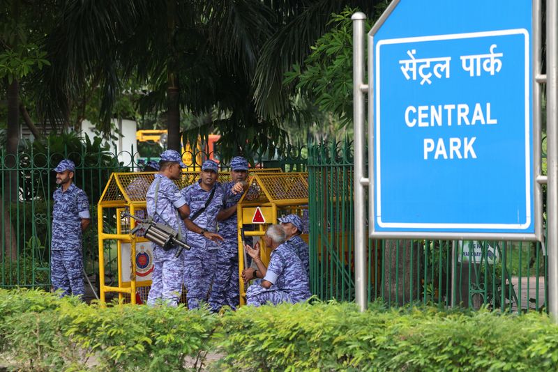 Security stepped up in India's capital for 'cockroach' movement rally
