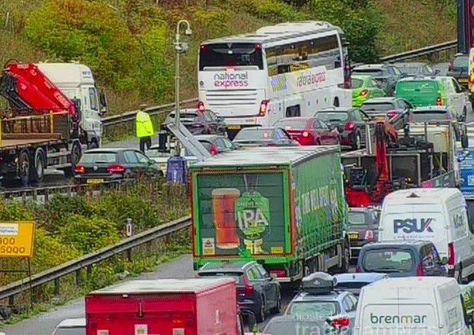 Drivers face long delays after fatal motorcycle crash closes motorway