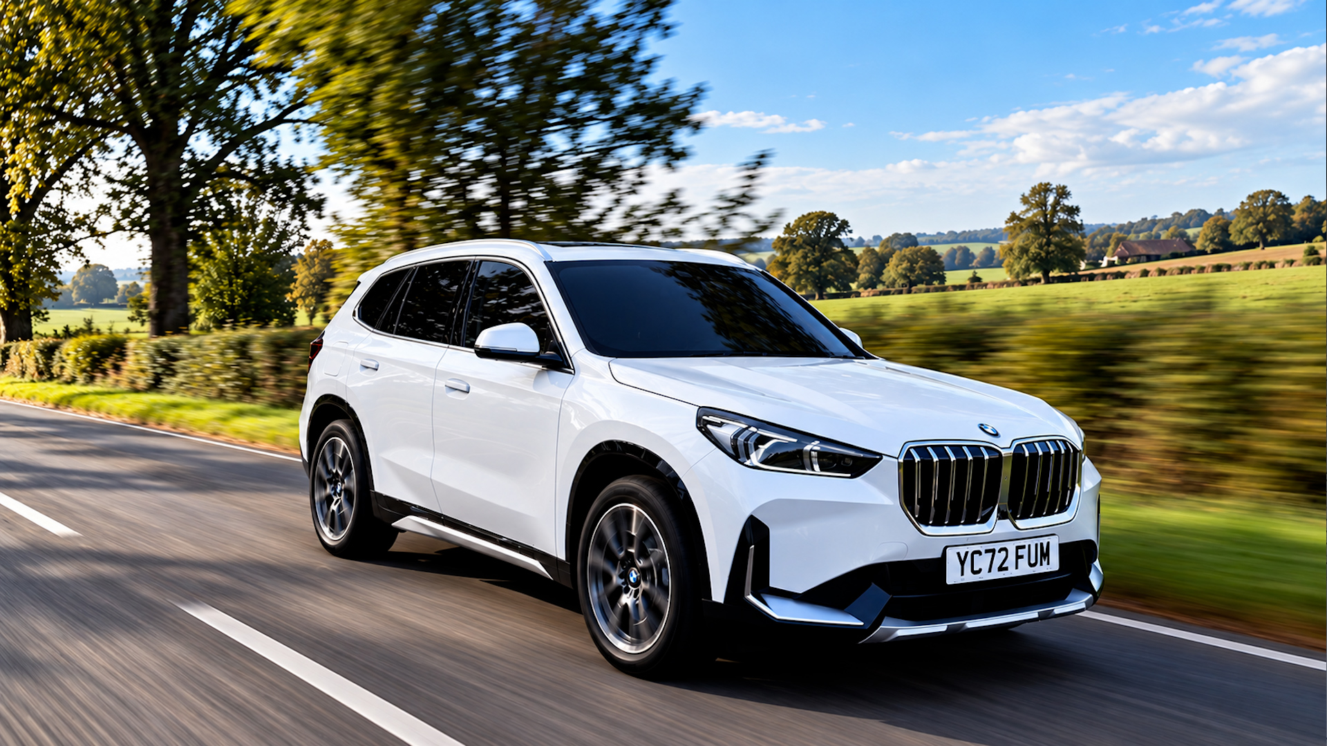 Driving the BMW X1 through town and country roads
