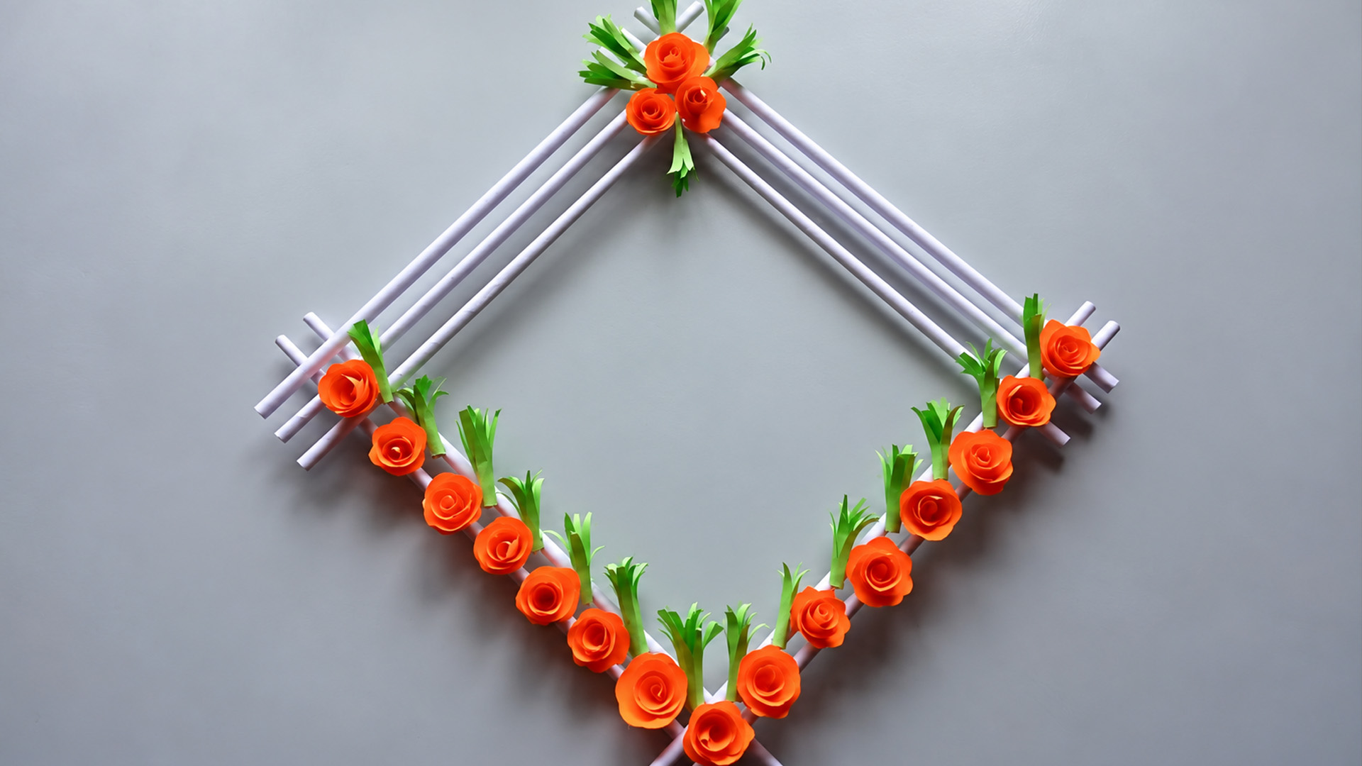 DIY paper flower wall hanging and toran craft tutorial