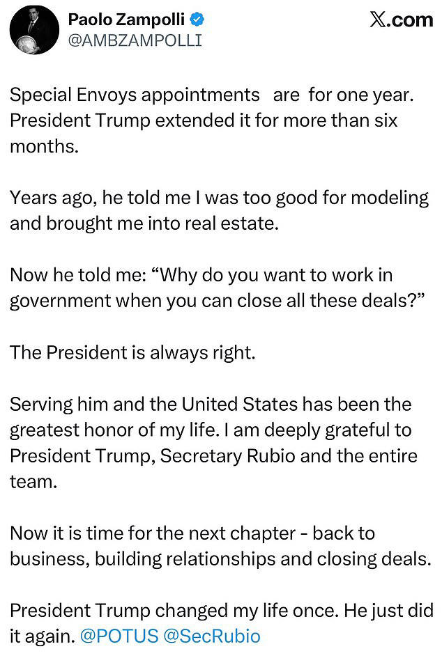 Matchmaker for Trump and Melania removed from envoy role amid feud with ...