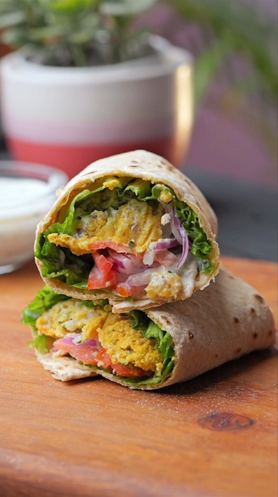 Easy Indian dal patty wrap for lunch or dinner