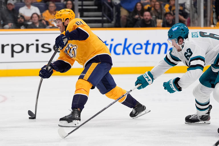 Celebrini scores lone shootout goal to lift the Sharks past the ...