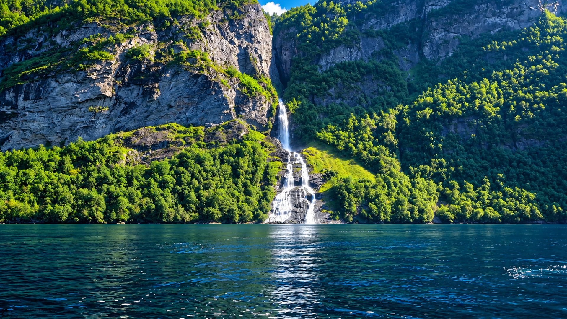 Riding a RIB Boat Toward the Suitor Waterfall in Geirangerfjord (4K)