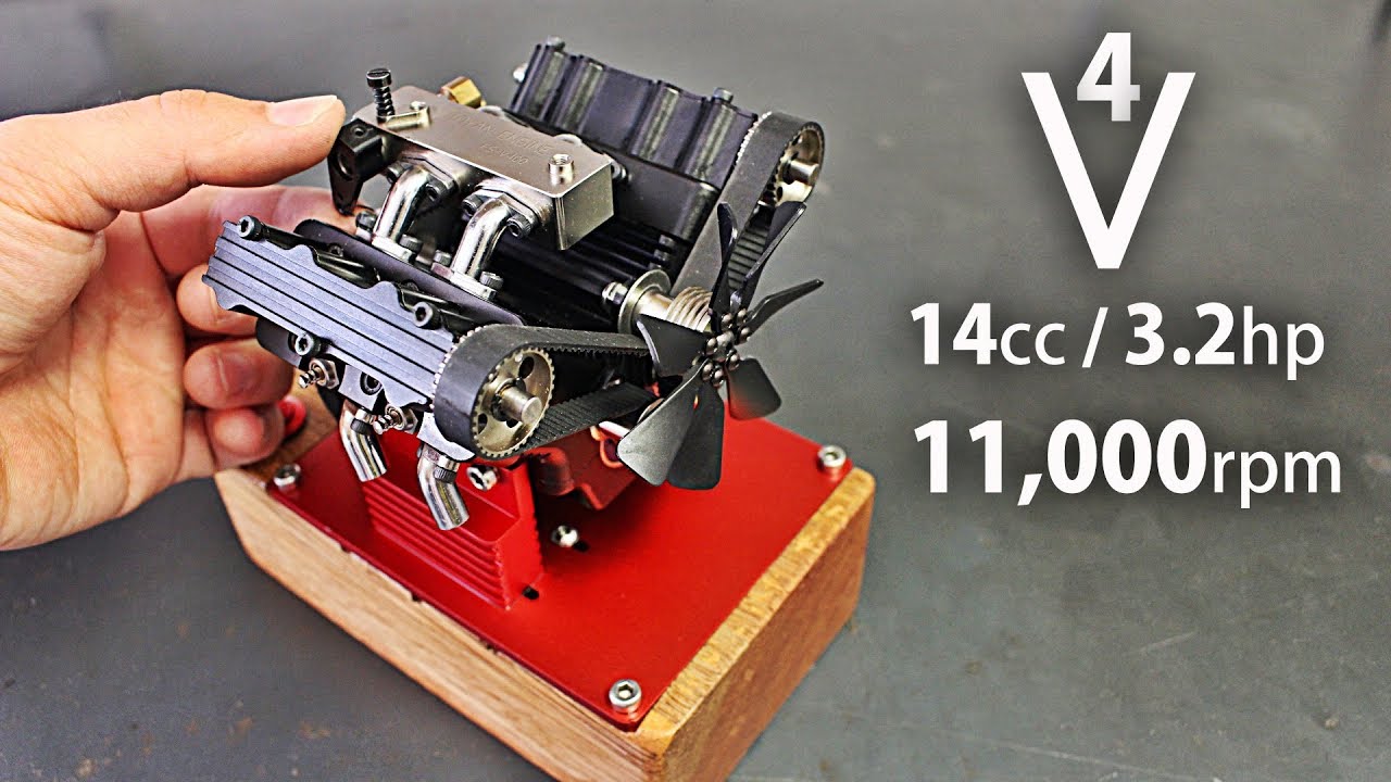 Four-cylinder V-type nitro engine performance test