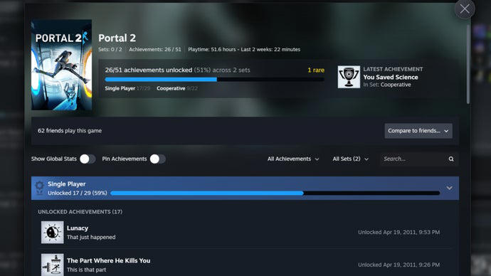 Valve roll out Steam Achievement Sets in beta, splitting up games ...