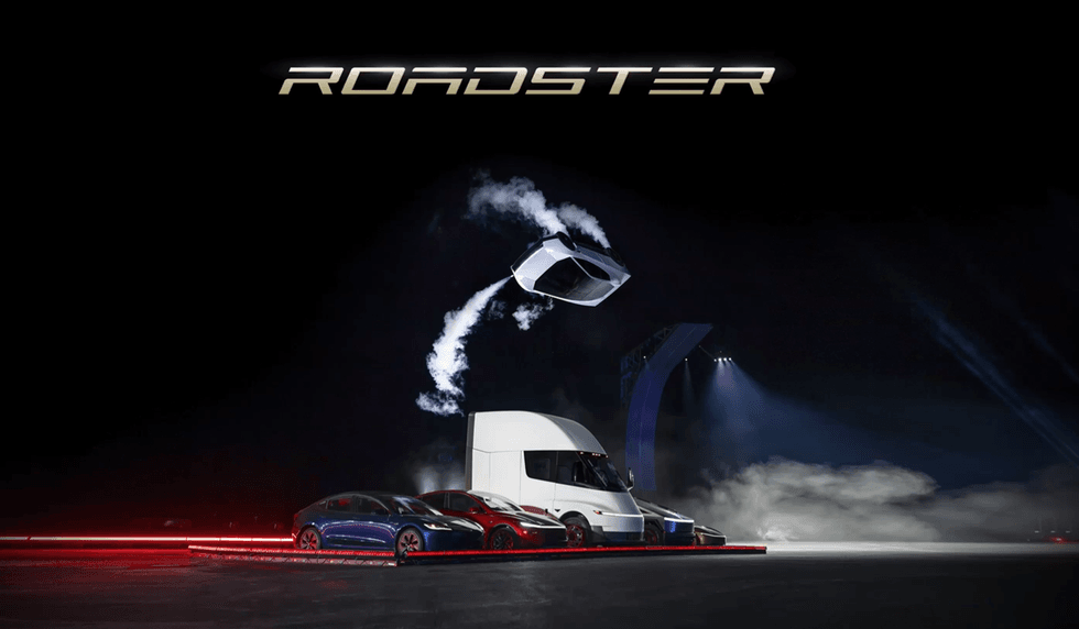 Tesla unveils flying Roadster with SpaceX rocket thrusters that break ...