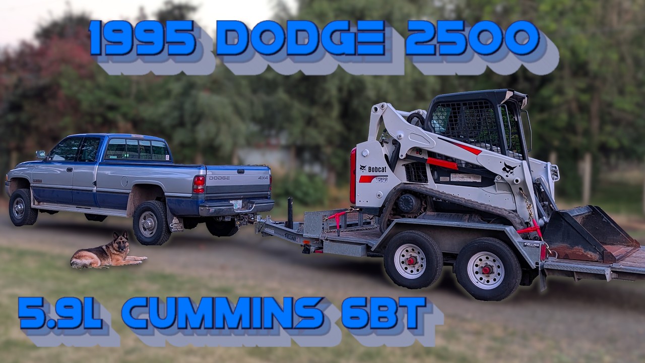 Dodge RAM 2500 hauling a skid steer performance test