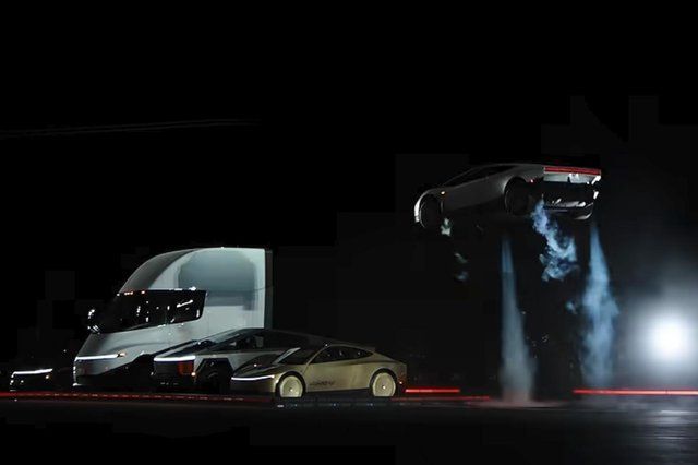 Elon Musk unveils Tesla's flying car