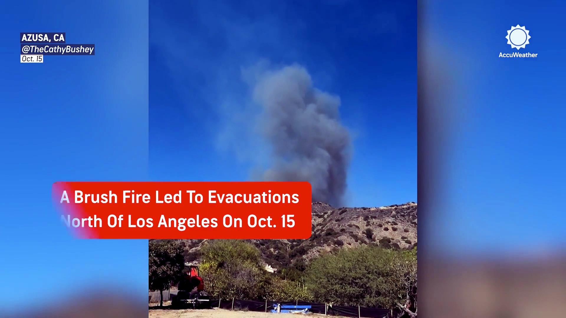 Brush fire breaks out north of Los Angeles