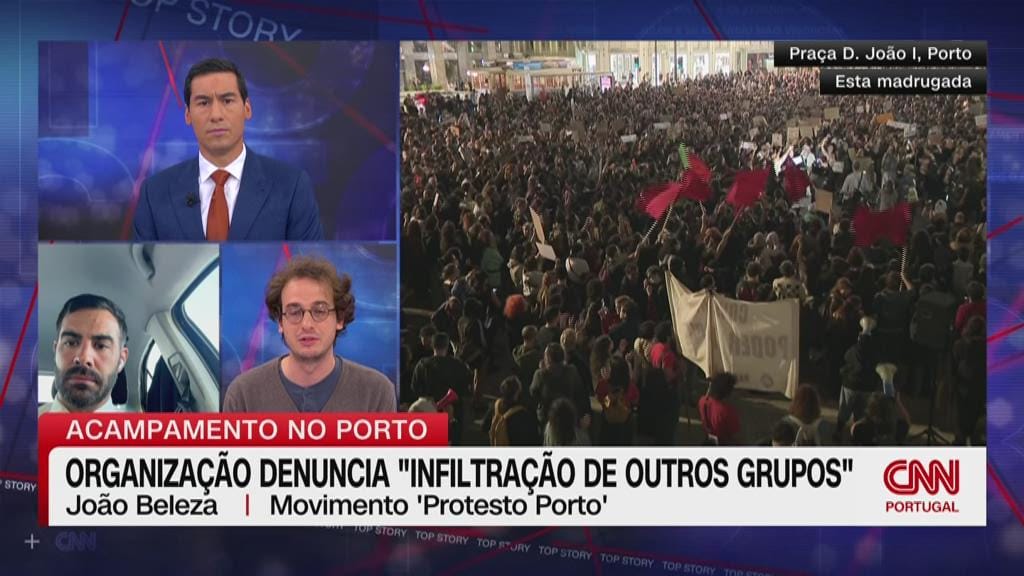 Protesto no Porto. 