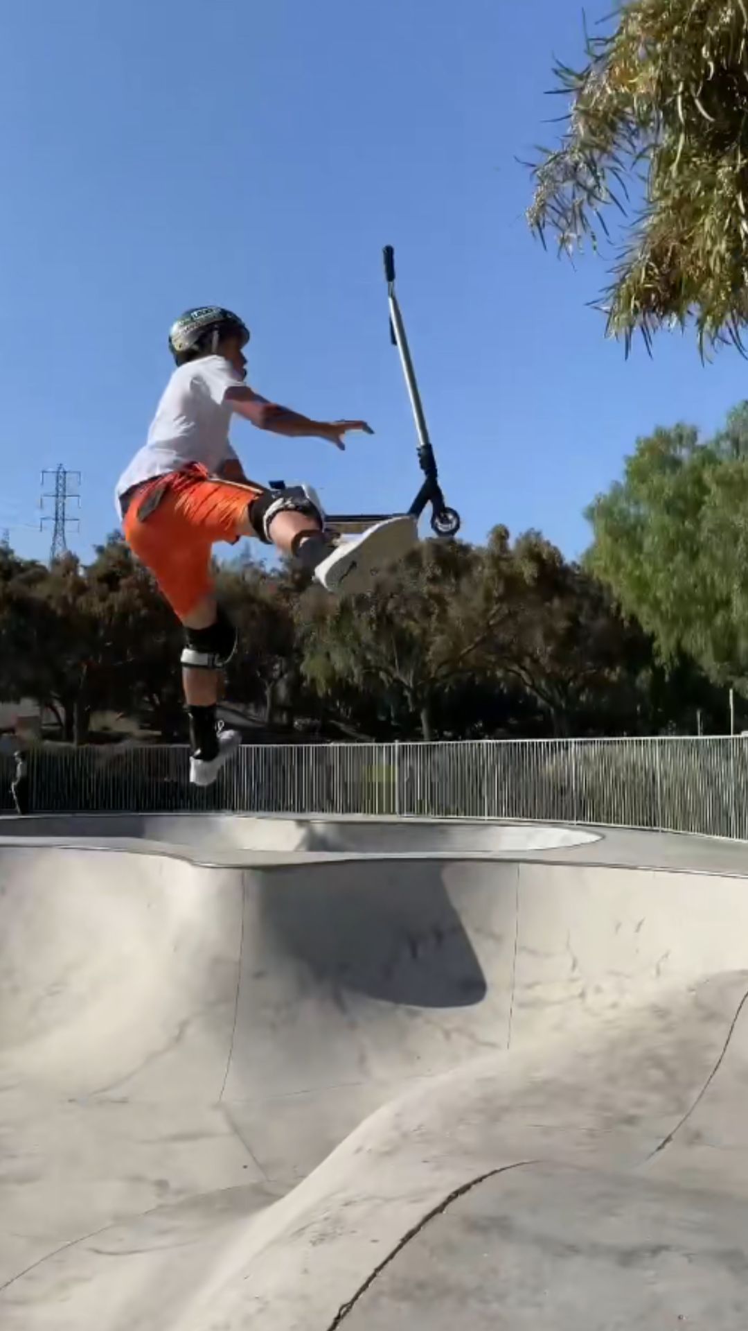 Scooter skatepark skills that showcase speed, balance and control