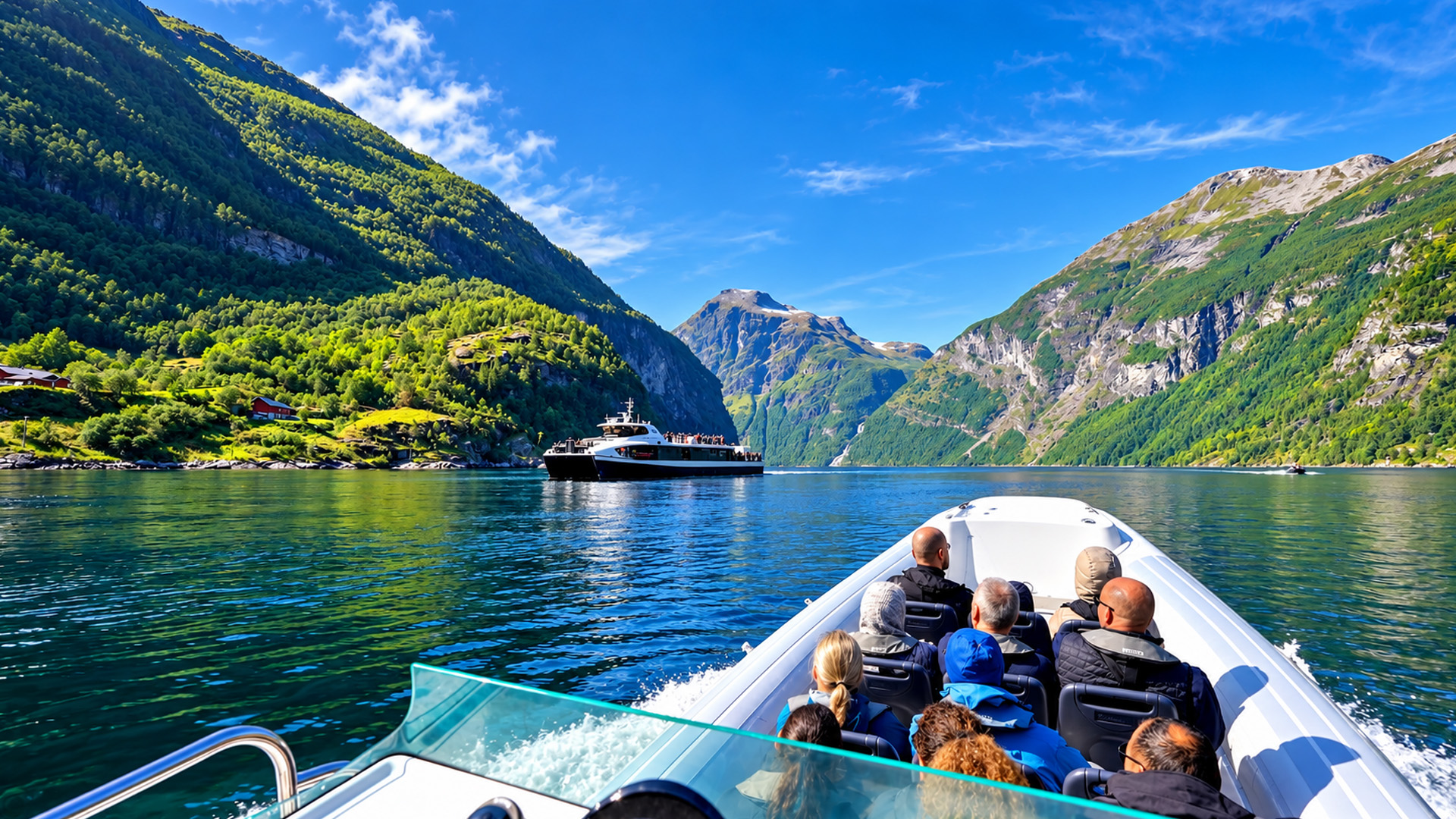 Geirangerfjord looks completely different from a fast RIB boat (4K)