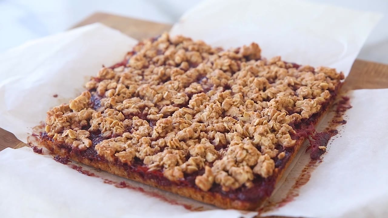 Homemade Jam Oat Bars Paired a Fruity Centre With an Oat Crumble Topping