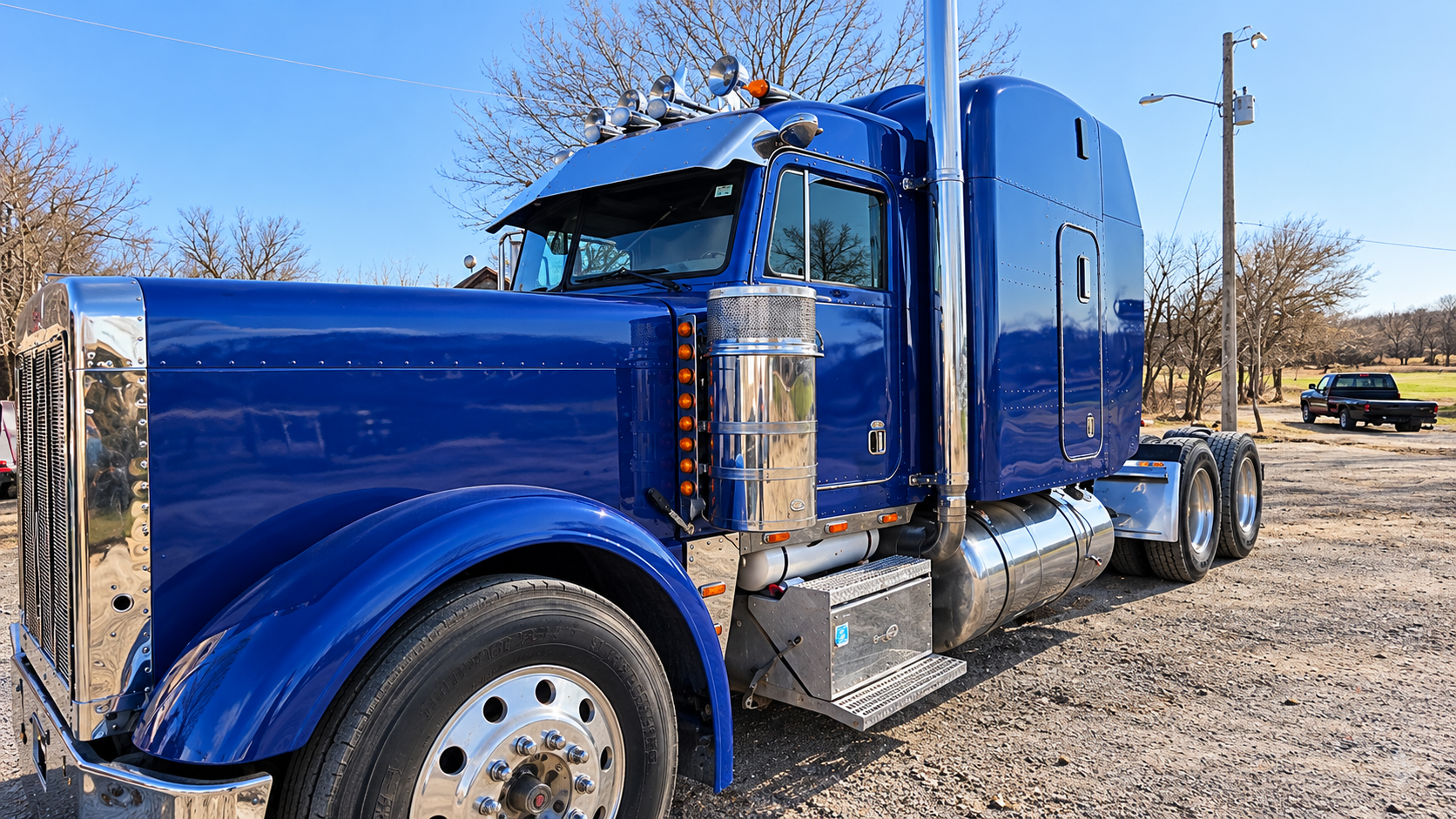 Wrecked Peterbilt 379 gets a fresh look with new chrome exhaust stacks ...