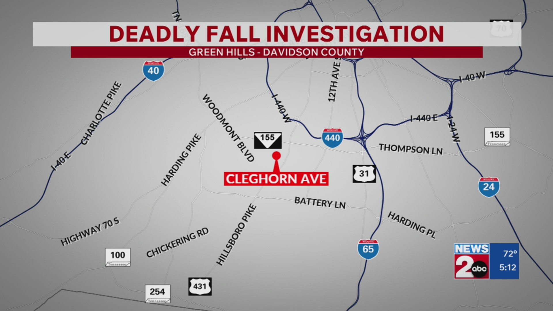 Woman dead after fall from balcony in Green Hills