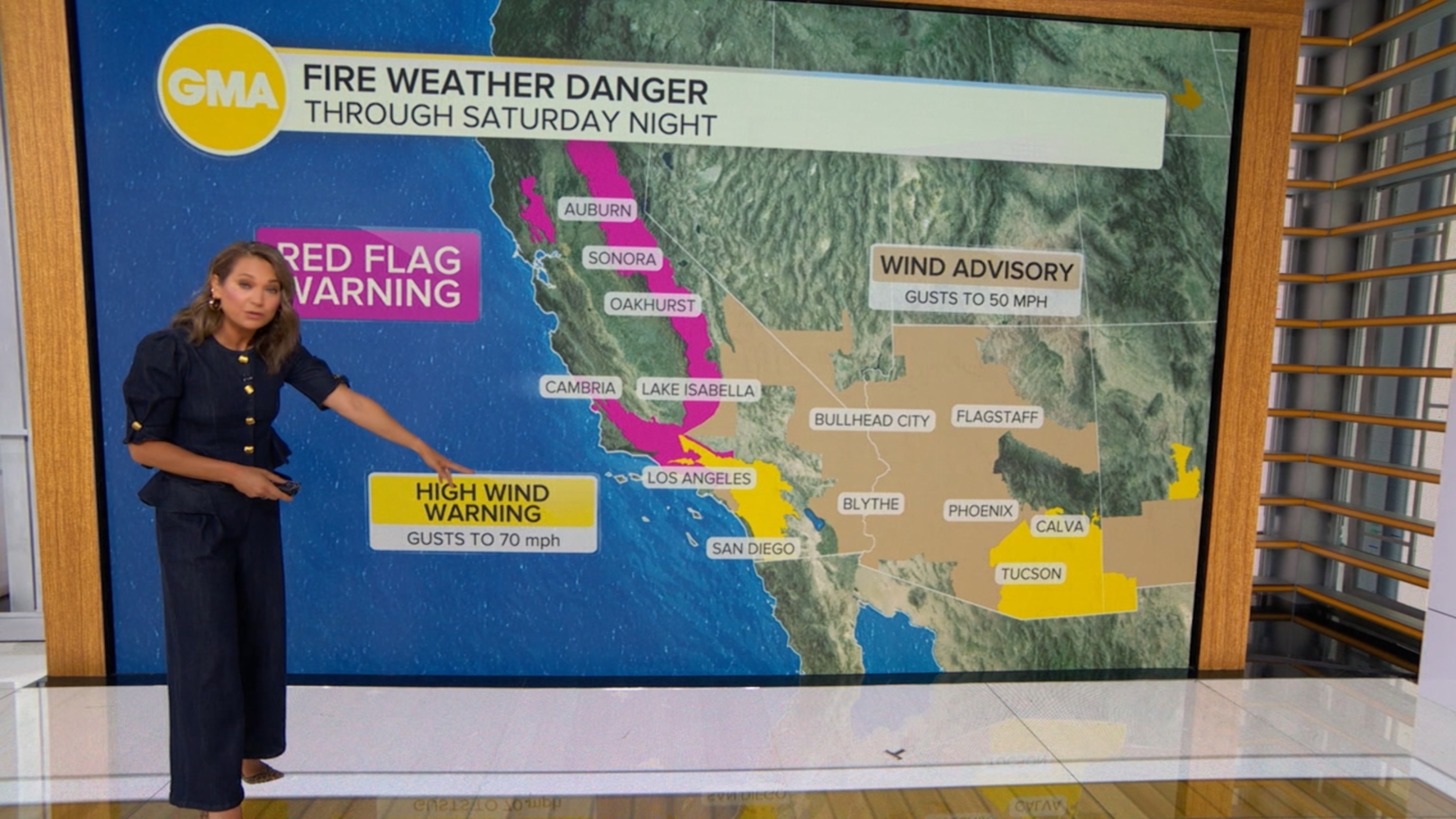 Tracking the critical fire danger in California fueled by Santa Ana winds