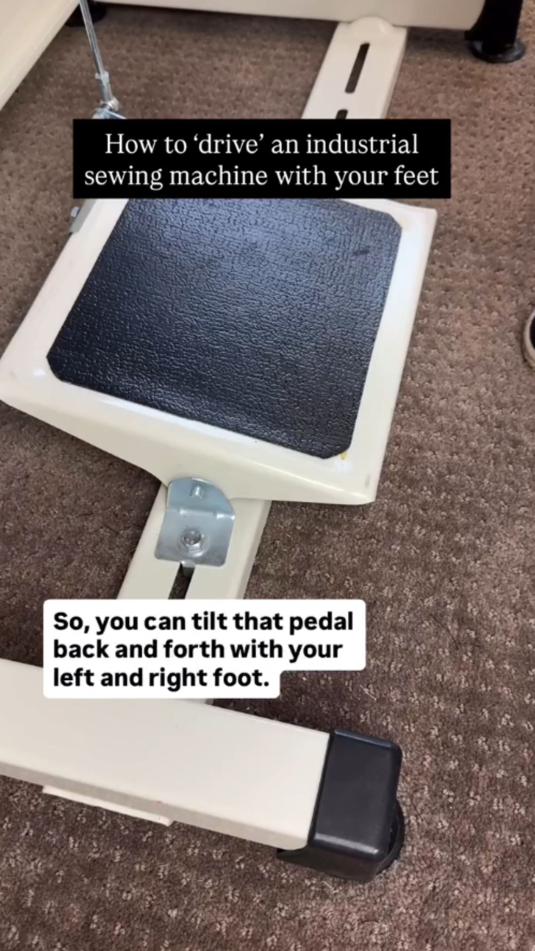 How to control industrial sewing machine speed with both feet