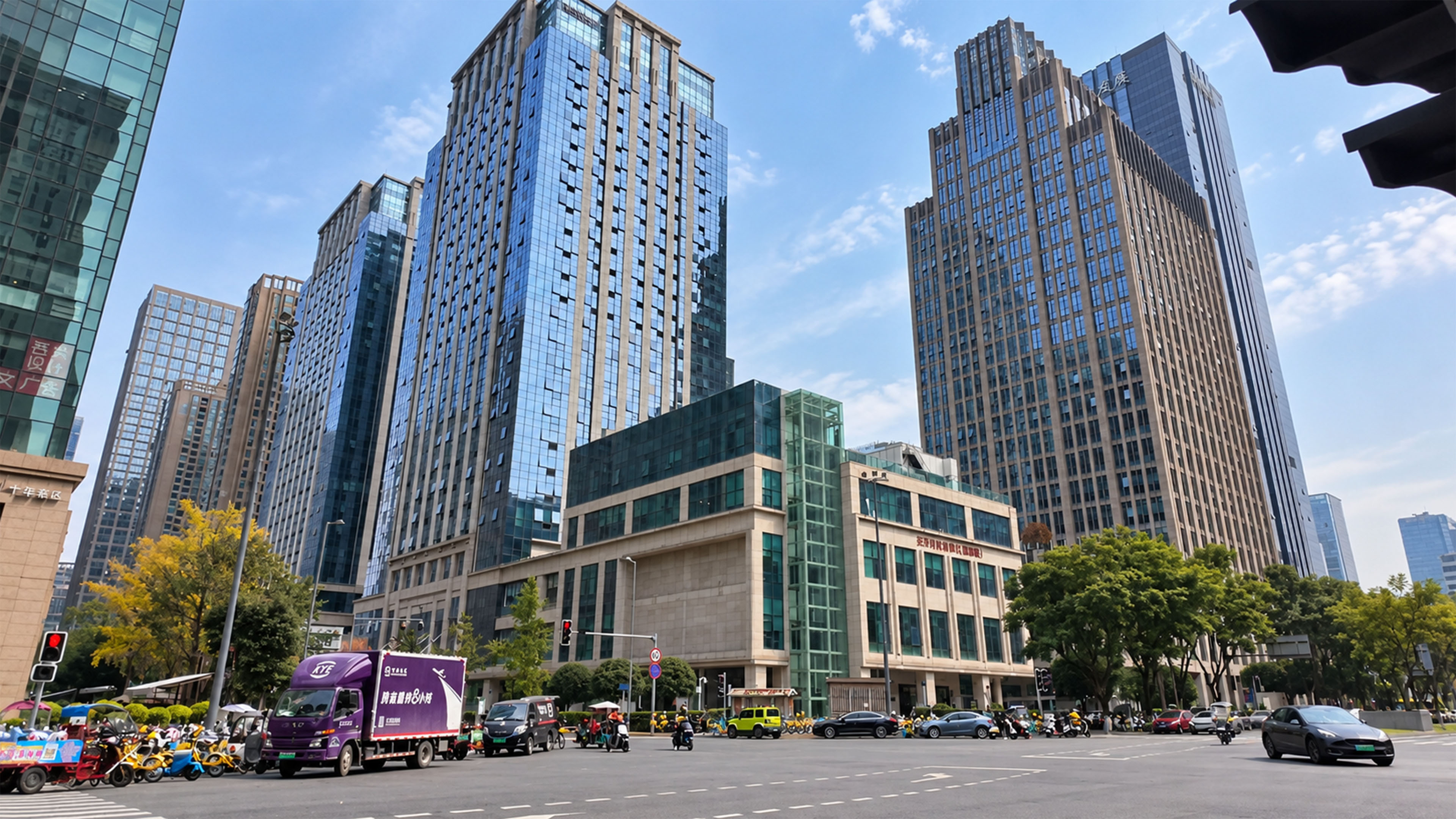 China’s business district is packed with towering glass buildings