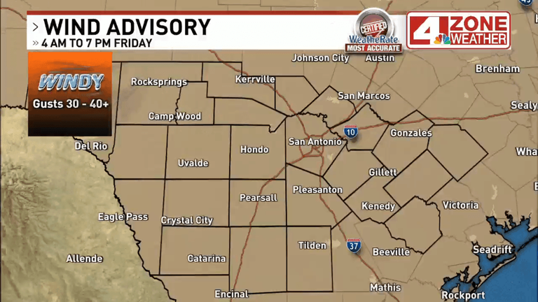 Wind advisory issued for San Antonio as powerful cold front brings ...