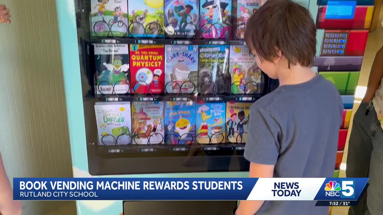 Book vending machine rewards students in Rutland