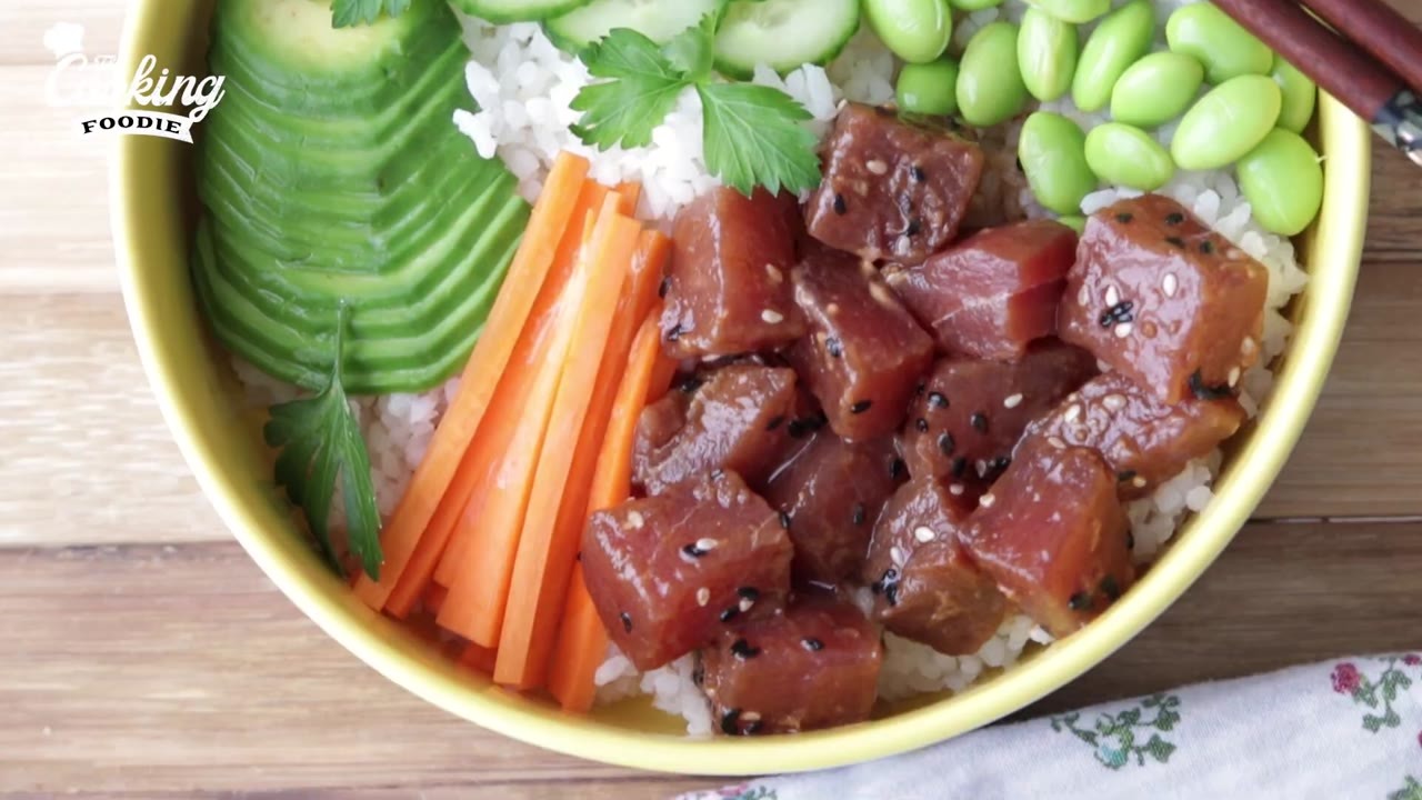 A colourful poke bowl brought contrasting textures to the table