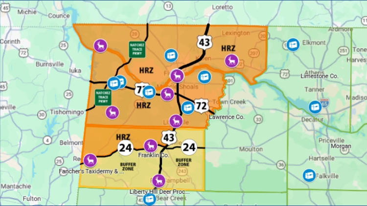 Alabama deer hunters face mandatory CWD testing in northwest counties