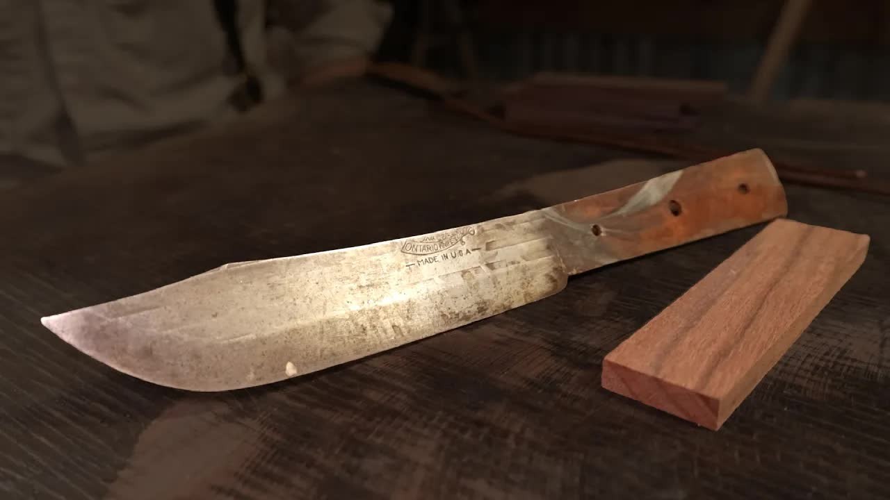 A split knife handle becomes a repair project using walnut, epoxy, and ...