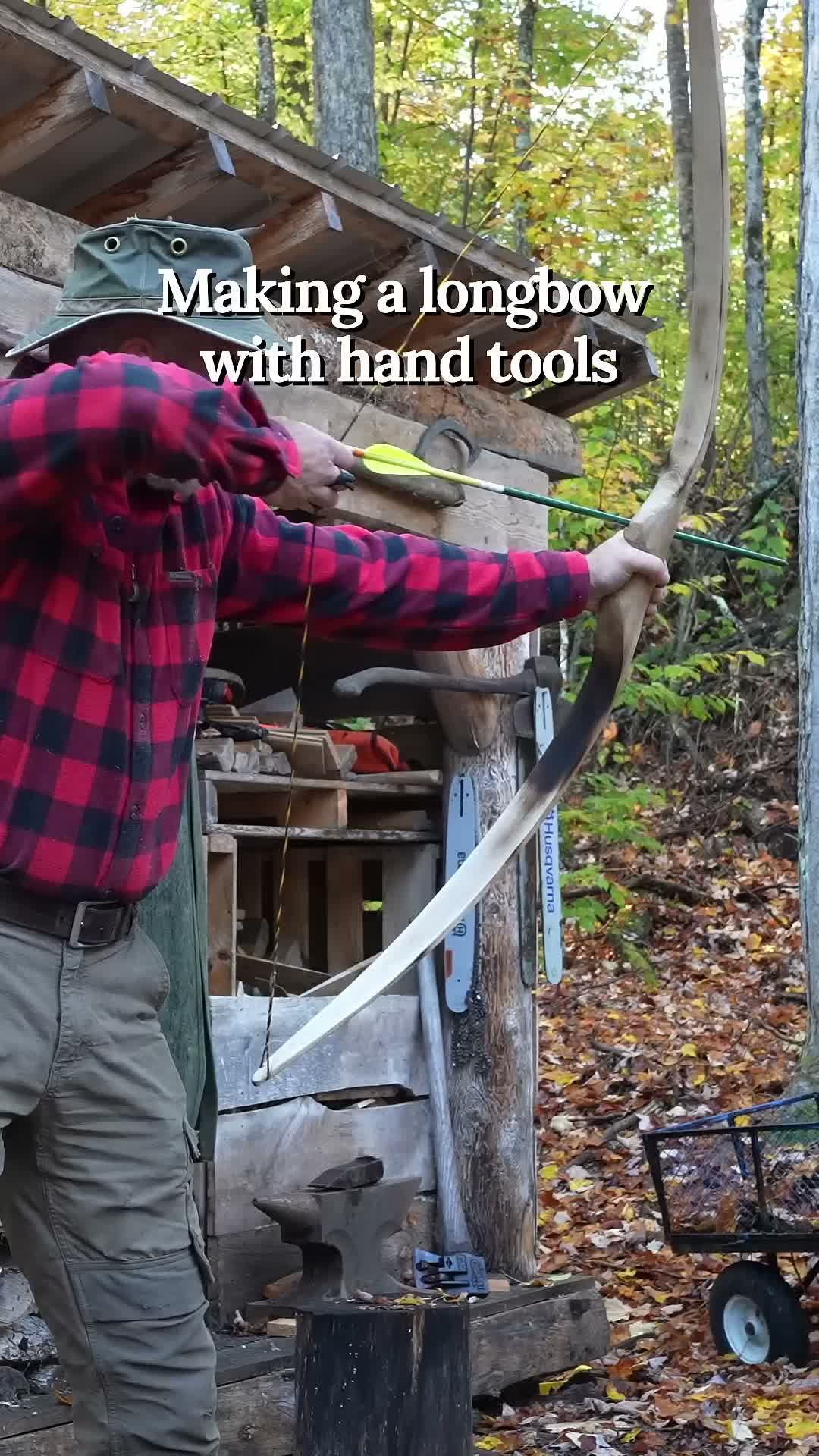 Crafting a traditional longbow from black ash #bushcraft #archery