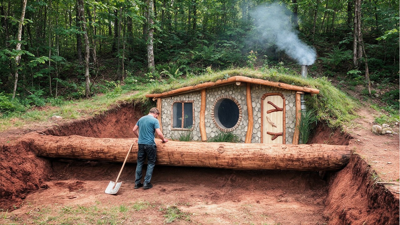 Man builds the biggest underground house in the forest | Start to finish