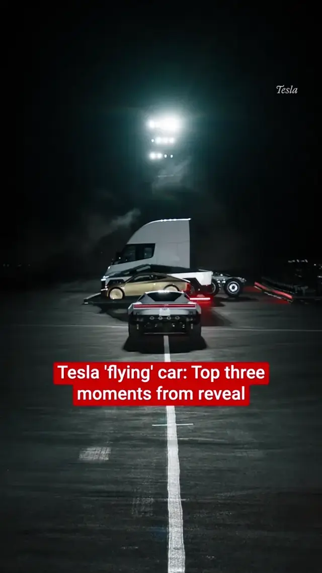 Tesla unveils 'flying' sports car with rocket boosters