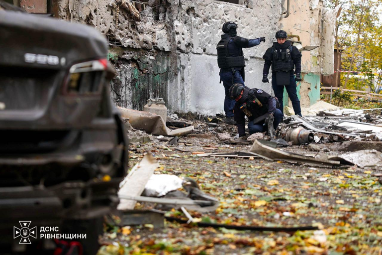 Ukrainian rescuers release photos of aftermath of Russian drone attack ...