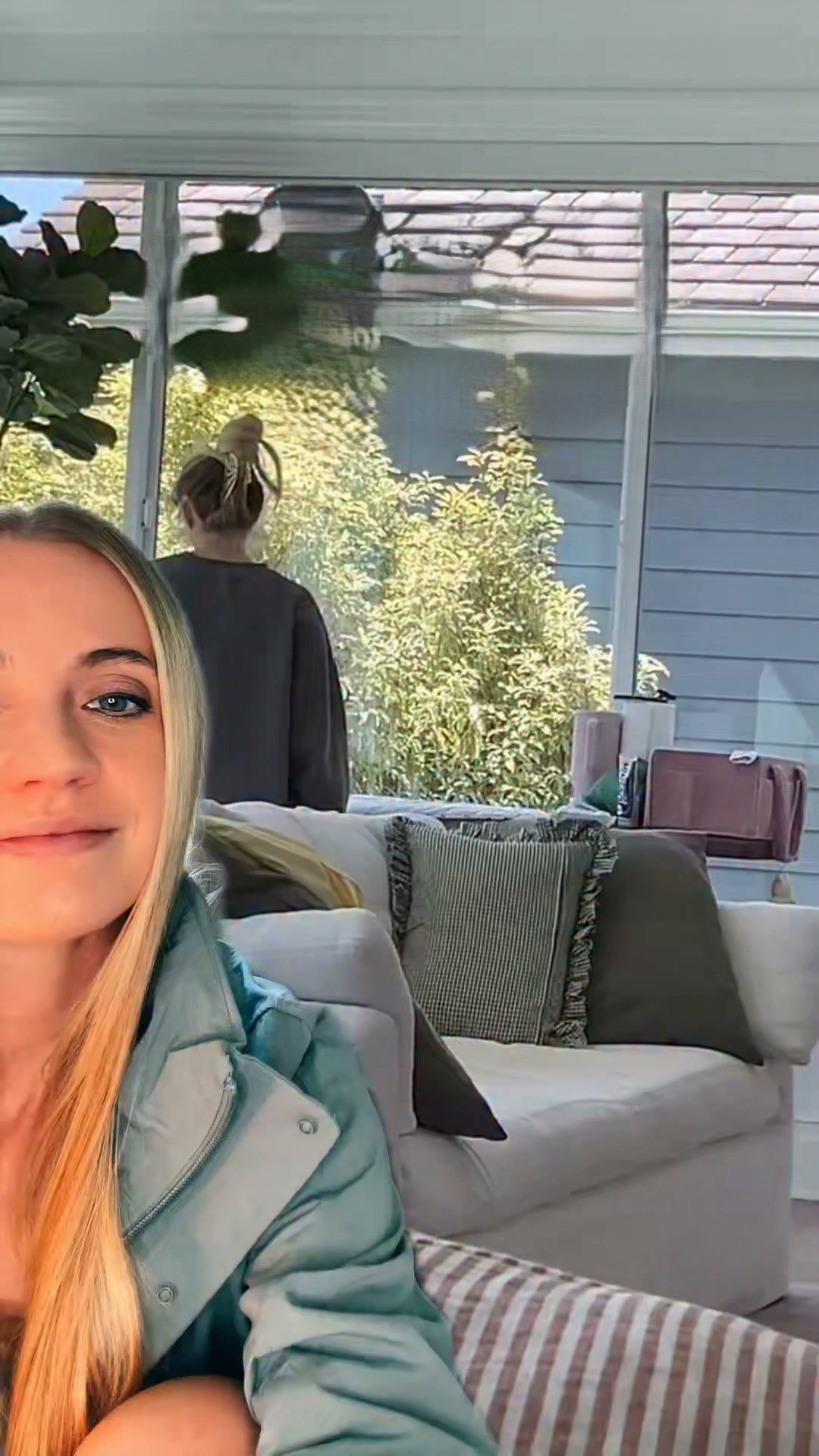 Wife's reaction to finding husband relaxing in bed