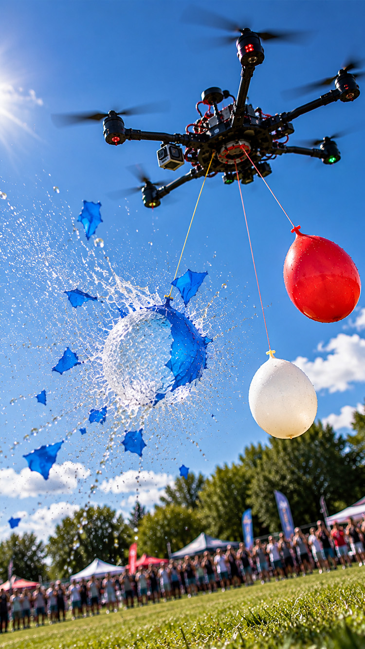 Drone balloon challenge takes an unexpected turn
