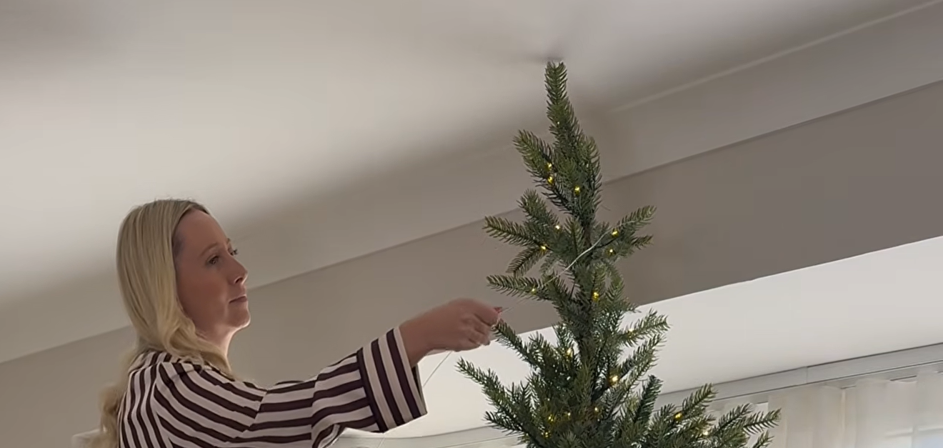 DIY floating spiral Christmas tree lights