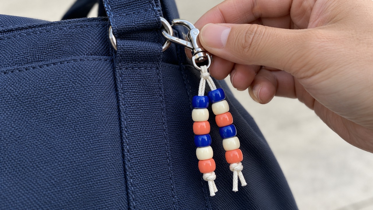 Make a beaded bag charm with colors that feel like you