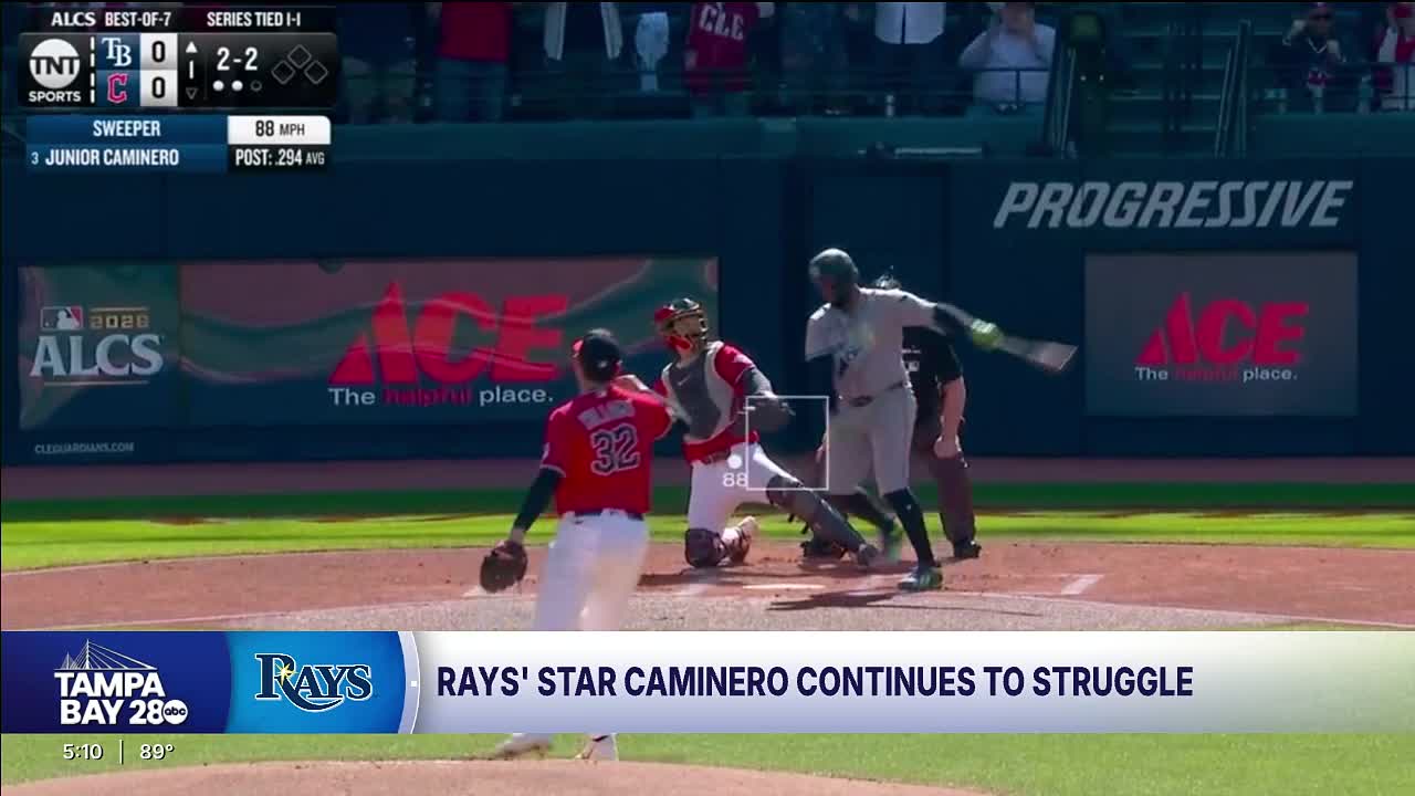 Rays' Caminero struggling in ALCS