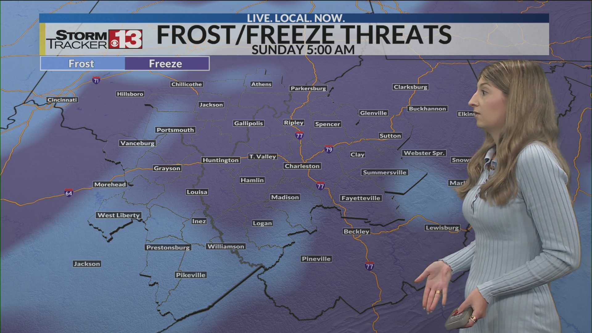 Temps keep dropping tonight behind the cold front, setting the stage ...
